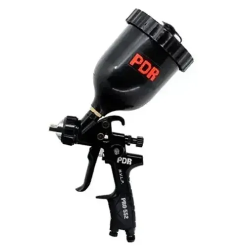 PISTOLA DE PINTURA POR GRAVIDADE CANECA PRETA H.V.L.P. 1.3MM 600MM COM MANOMETRO E REGULAD