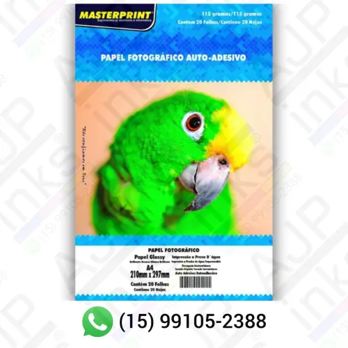 Papel Fotográfico Glossy ADESIVO 115g A4