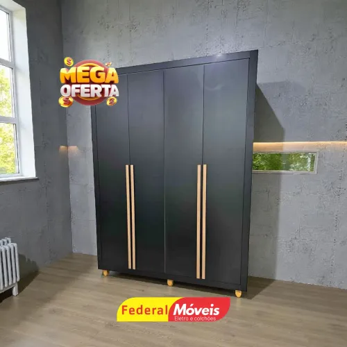 Guarda Roupa 4 Portas 3 Gavetas Solteiro 1,69m - Solicite Catálogo 