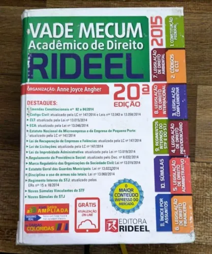 Livro Vade Mecum Acadêmico de Direito Rideel 2015 Anne Joce Angher
