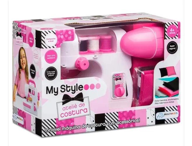 OFERTA MÁQUINA DE COSTURA INFANTIL COM ACESSÓRIOS MULTIKIDS 