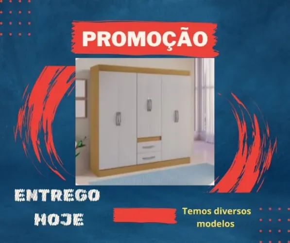 Guarda Roupa 6 Porta Top| Entrega Rápida | Pague ao Entregador | Acerte e Receba hoje