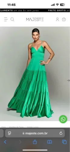 Vestido longo verde para festa majeste