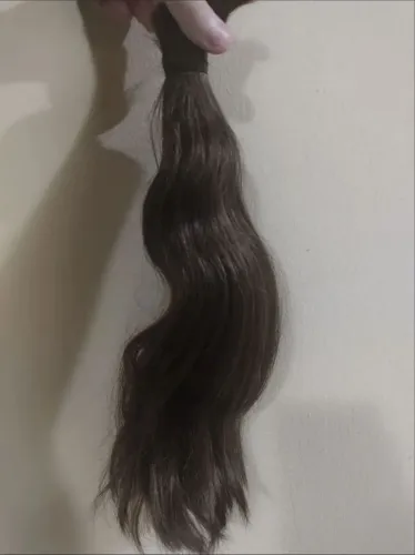 Cabelo castanho 100% natural, sem química, 35 cm para alongamento 
