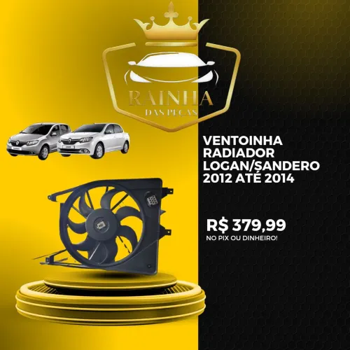 Ventoinha Radiador Logan/Sandero 2012 até 2014