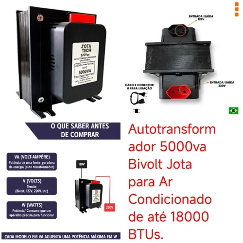 Transformador 5000va Biv. Jota P/ Ar Cond. de até 18000 BTUs