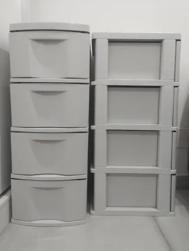 Lote Kit 2 Gaveteiros 4 Gavetas Branco