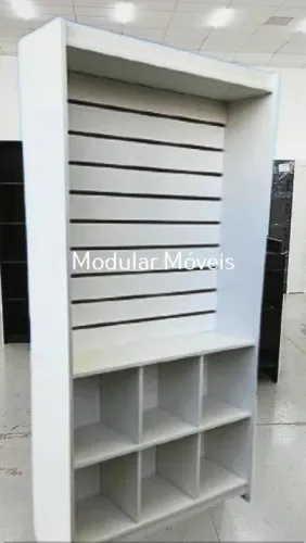 Estante Canaletada com Colmeia Inferior - MDF Branco