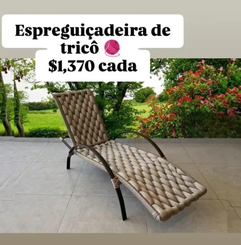 Espreguiçadeira em tricô e fibra