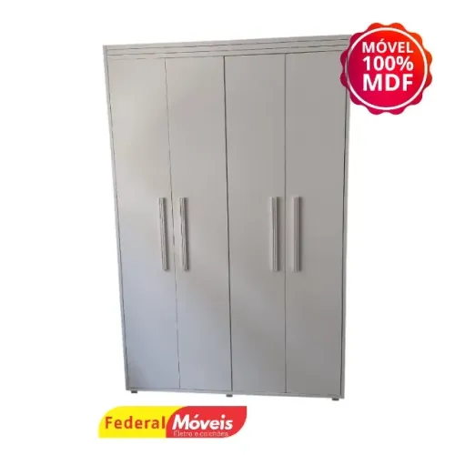 Guarda Roupa Off White 4P 2G 100% MDF ENTREGA HOJE