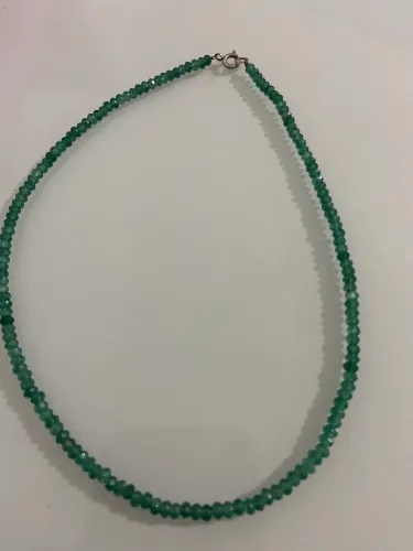 Choker pedra quartzo verde natural 