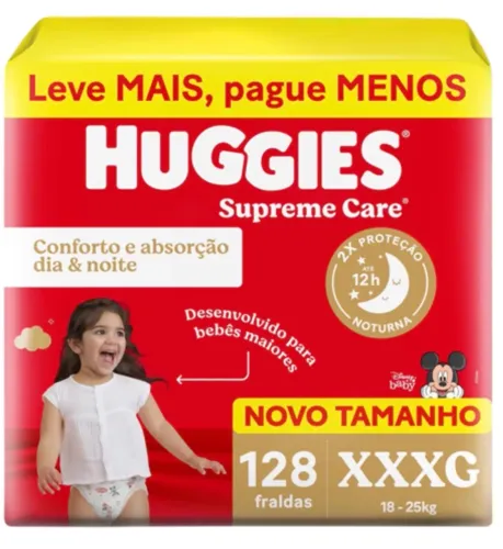 Fralda Huggies Supreme Care XXXG 90 Peças