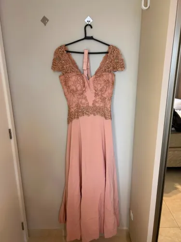 Vestido Longo Nalita Loch Rosé Bordado | Tamanho 36 | Usado 1x