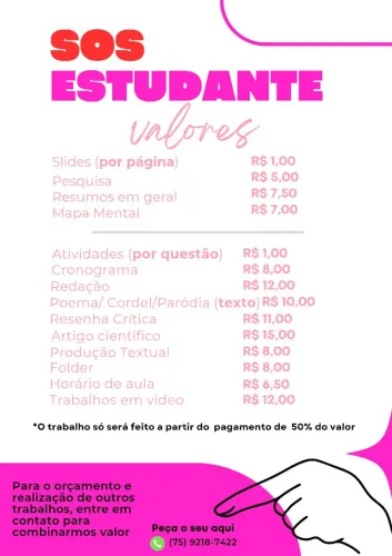 AJUDO NOS TRABALHOS ESCOLARES
