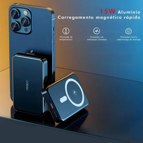 ? POWER BANK MAGNÉTICO COIBEU 10.000mAh - CARREGAMENTO RÁPIDO 15W ?