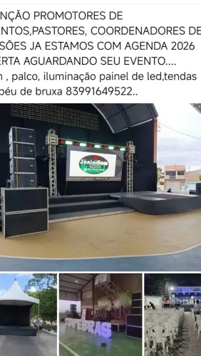 Material para eventos SOM, TELÃO DE LED, ILUMINAÇÃO 