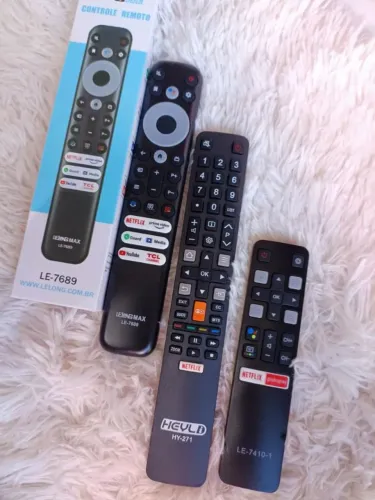 Controle remoto smart TV TCL capinha e pilhas