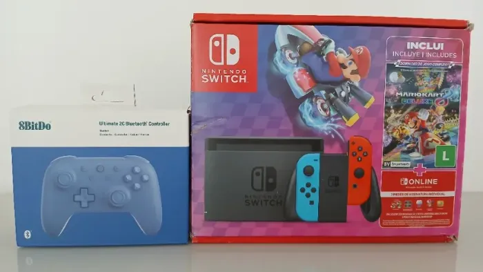 Nintendo Switch V2 + 256 GB + Controle 8 BitDo Ultimate 2c