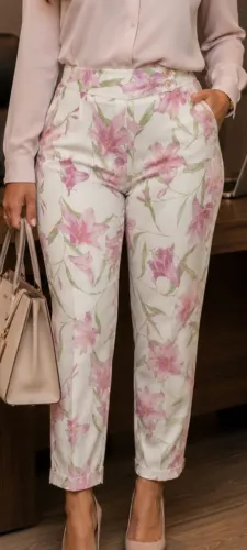 Calça capri tecido 