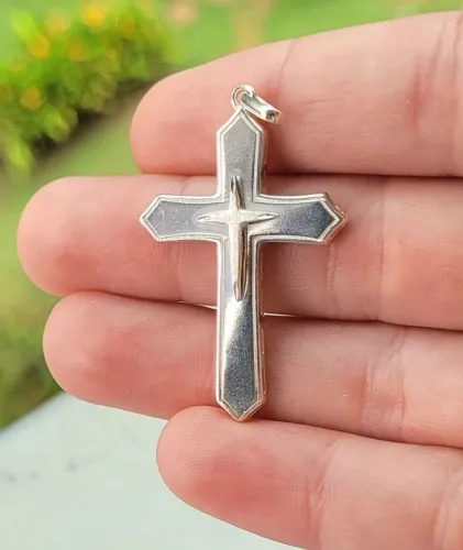 25% OFF! Pingente Crucifixo grande Prata 925 - DESCONTO!