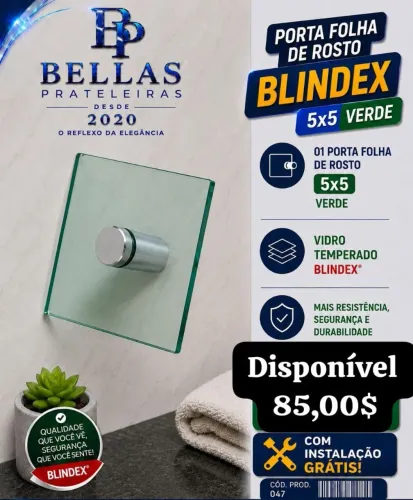 Porta papel higiênico de vidro