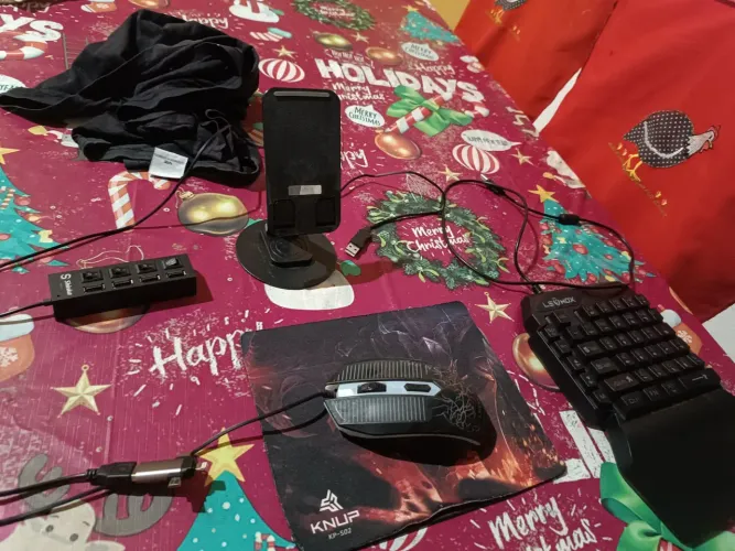 Mobilador gamer para celular com adaptador imbutido/ teclado e mouse 
