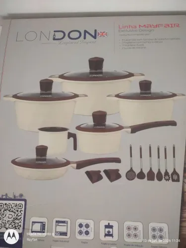 conjunto de panelas cerâmica LONDON COM 18PCS