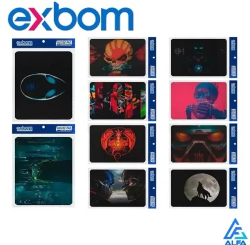 Mouse Pad Exbom Mp-2218a - Temas Gamer Estampa Aleatória Emborrachado antiderrapante