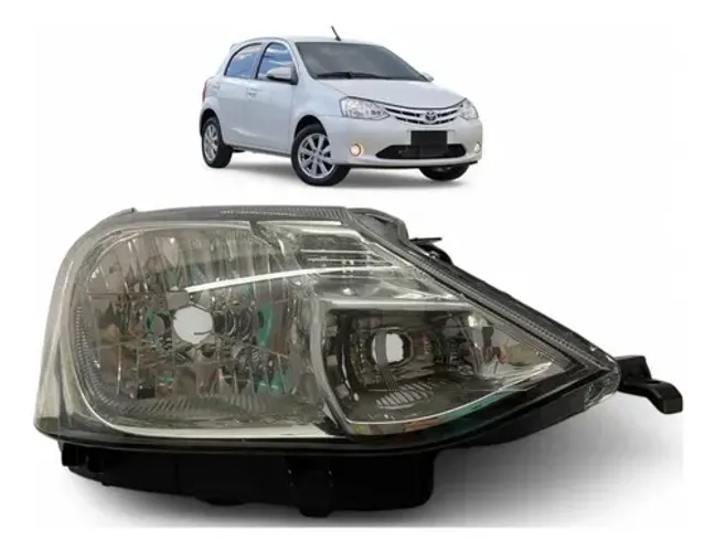 Farol Toyota Etios Cromado Direito 2014 A 2023 Original Direito/passageiro