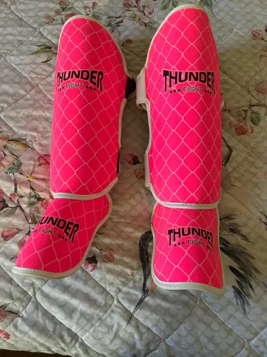 caneleira thunder fight muay thai rosa