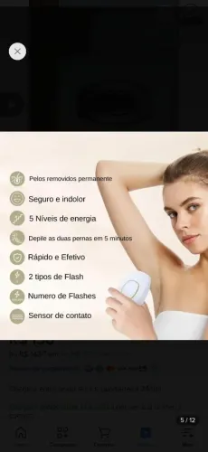 Depilador Laser Ipl Remoção Definitiva Até 600.000 Disparos Mista