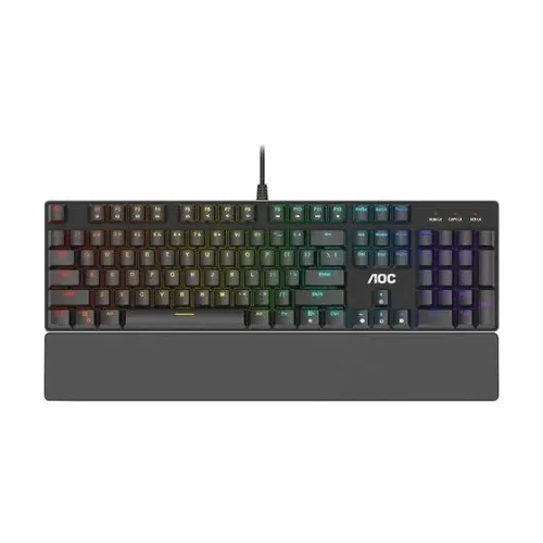 Teclado Mecânico Gamer Com Fio AOC GK500 RGB Switch Blue ABNT2 Full-Size