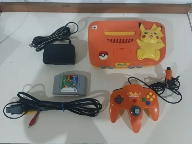 Nintendo 64 Edição Pikachu Laranja