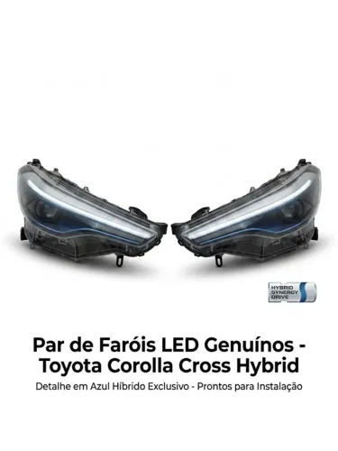 Par de faróis Corolla Cross hybrid máscara azul original recuperado