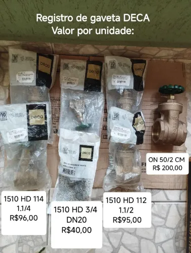Registros Deca novos valor de cada um
