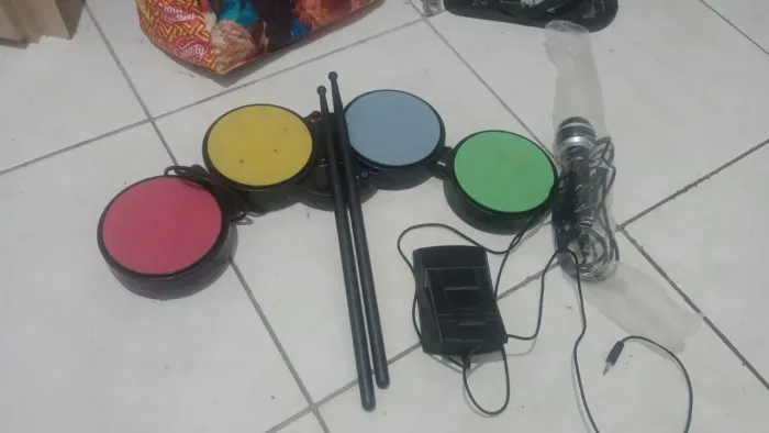 Kit de bateria + microfone de rock Band/Guitar Hero,Para PS2,PS3 ou Pc