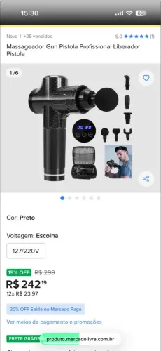 Massageador com vários bicos