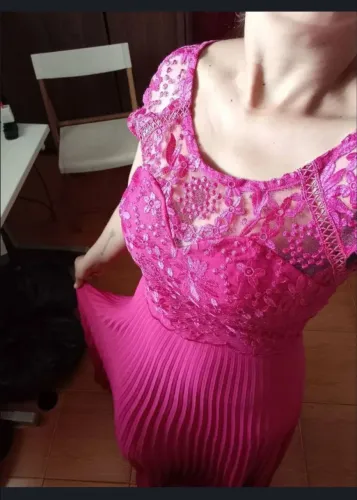 Vestido festa longo rosa + sandalia