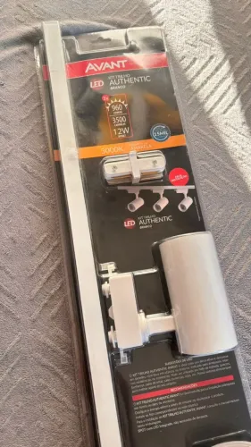 kit Trilho Authentic Branco - Luz Amarela 3000K 12W Bivolt