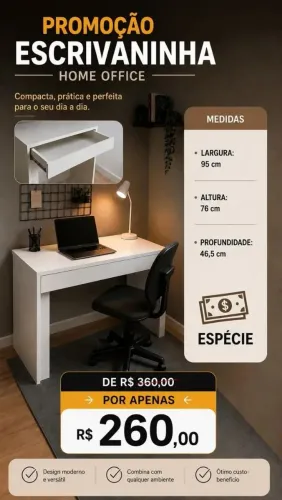 PROMOÇÃO ESCRIVANINHA HOME OFFICE