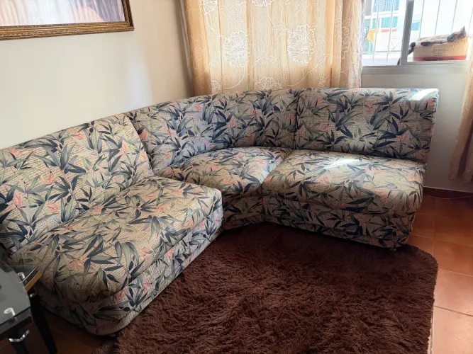 Sofá de canto estampado
