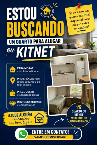 Procuro quarto ou kitnet para alugar