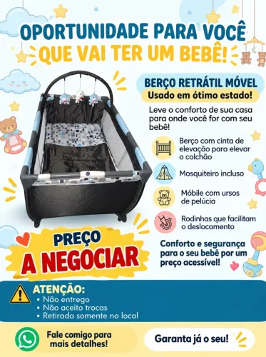 Berço portátil cosco em ótimo estado de conservação