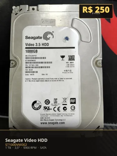 HD 1TB Seagate Video ST1000VM002 3.5 SATA