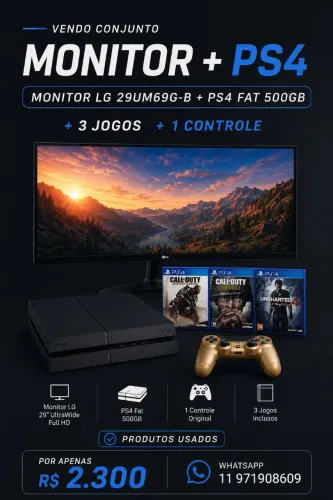 Vendo MONITOR + VIDEO GAME! Preço baixo!!