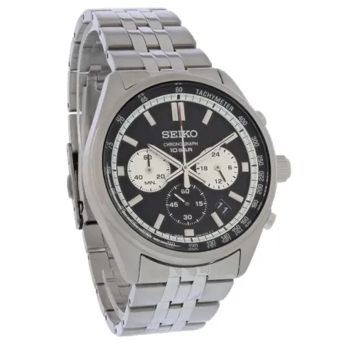 Relógio Seiko Panda Ssb429 Cronógrafo Preto Aço 100m Original