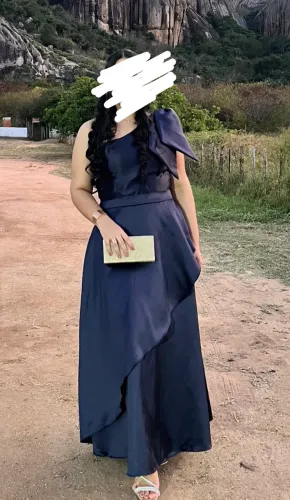 VESTIDO DE FESTA - AZUL MARINHO
