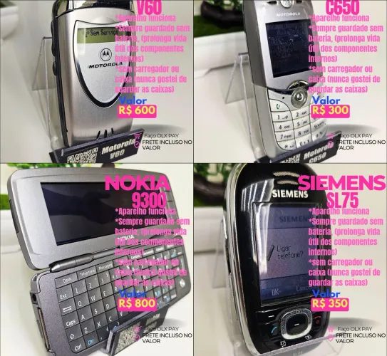 Celulares antigos colecionáveis