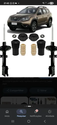 Vendo kit amortecedor dianteiro completo duster orochi e capture 250 semi novos 