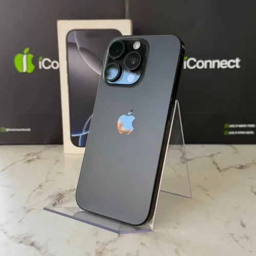 iPhone 16 Pro Titânio Preto 128GB | Impecável ainda na garantia Apple